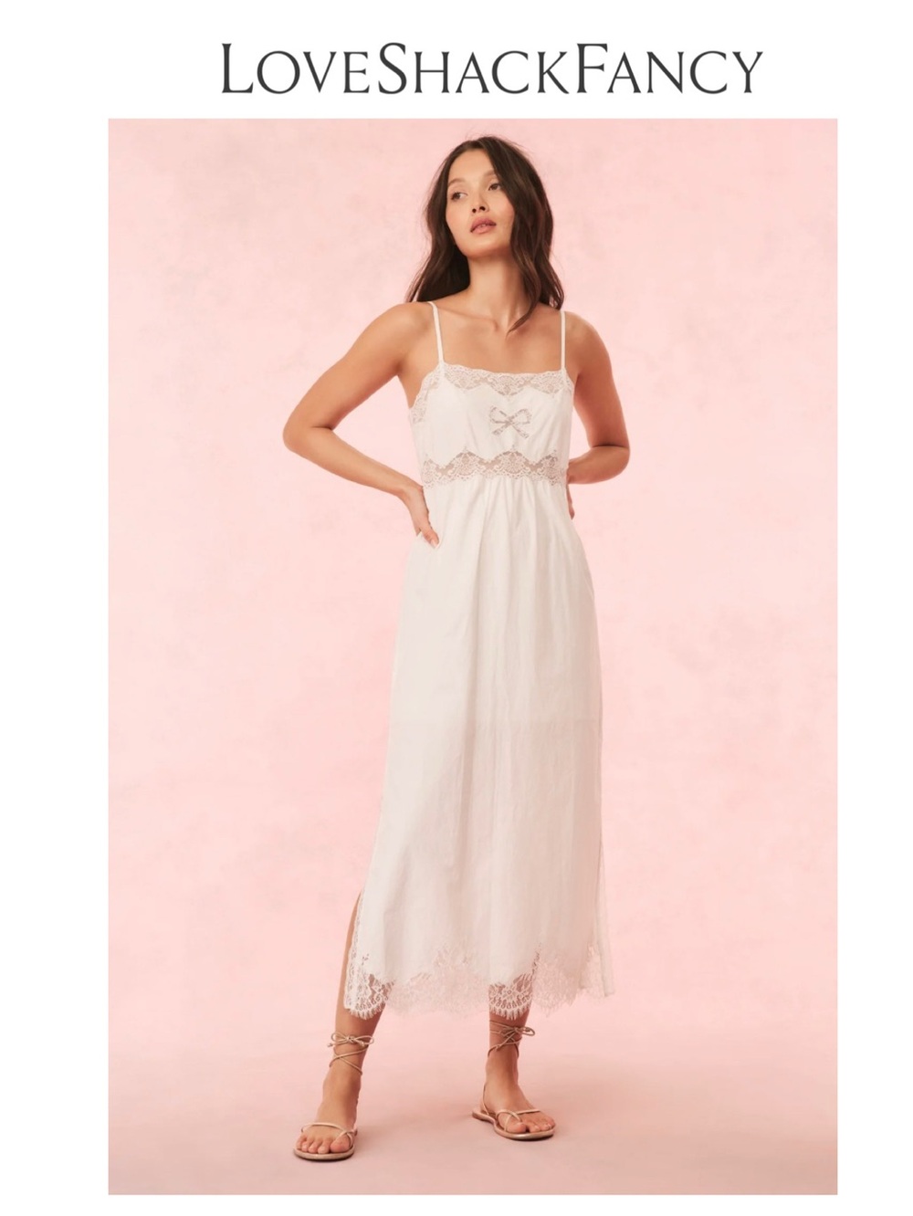 NWT LoveShackFancy Vinca Midi Dress, 4